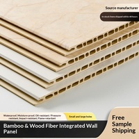 Panneaux muraux en composite bois-plastique à fibres de bambou, rainures en V, style américain, panneaux légers de luxe, panneaux muraux/plafonds
