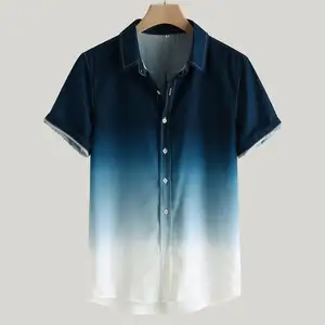 Wholesale color men's loose casual Hawaiian beach short-sleeved shirt