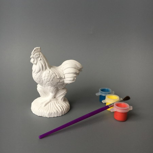 Cerámica Animal Gallo Diy Kid <span class=keywords><strong>Bisque</strong></span> Un-Painting Toy Hecho a mano Hágalo usted mismo Disfrute de su color personalizado aceptable - Product Image 1