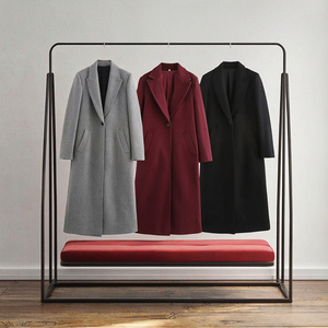 Manteau long à revers <span class=keywords><strong>en</strong></span> cuir de poisson vintage et écologique <span class=keywords><strong>pour</strong></span> <span class=keywords><strong>femme</strong></span>, fermeture à bouton unique, épaulettes, tissage lapin 9731147 - Product Image 2