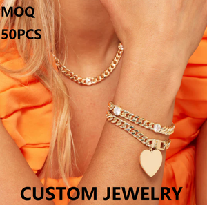 Fabricant <span class=keywords><strong>de</strong></span> bijoux sur mesure OEM et ODM, <span class=keywords><strong>prix</strong></span> <span class=keywords><strong>de</strong></span> gros, bracelet en <span class=keywords><strong>or</strong></span> 14K 18K étanche avec logo laser, design <span class=keywords><strong>de</strong></span> mode raffiné - Product Image 1