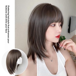 Perruque Courte <span class=keywords><strong>Femme</strong></span> Tendance Été – Bob <span class=keywords><strong>Mi</strong></span>-<span class=keywords><strong>Long</strong></span> Effet Naturel Cheveux Synthétiques Haute Température Ondulés - Product Image 4