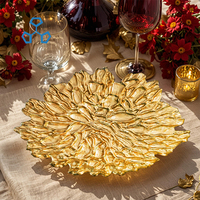 Assiettes de présentation en verre floral vert de luxe Plats durables pour dîner Élégant Ensembles de vaisselle d'assiette de mariage