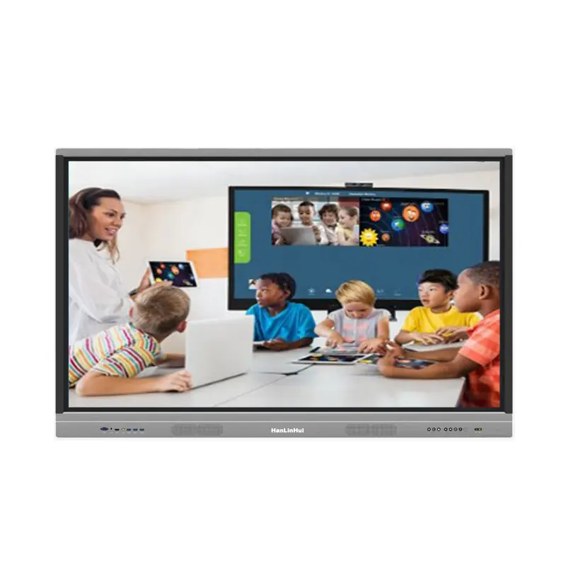 HANLINHUI 75 inch electronic classroom digital writing flat panel smart interactive display smart tablet