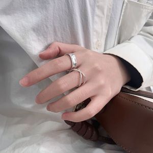 Yinruitai S925 Sterling Silver Wide Adjustable <b>Ring</b> Geometric Design Unisex Everyday Wear - Product Image 2