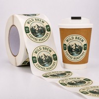 Étiquette alimentaire ronde personnalisée en rouleau pour restaurant, épices, cuisine, scellage pour sacs en papier kraft, emballage à emporter, impression de logo de marque