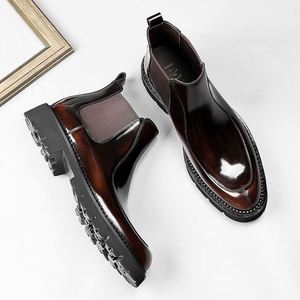 High Quality Munk Shoes Lace-Up Closure Pointed <b>Toe</b> Anti-Slip Breathable Lightweight Patchwork Pattern Men's Business Casual - Product Image 6