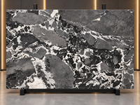Dalles de marbre gris Pandora en pierre naturelle pour tables à manger, îlots de cuisine, panneaux muraux de douche, marches d'escalier et dessus de consoles