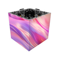 Écran LED Cube de location intérieur populaire P2.6, 45 degrés, panneau LED 500x500mm, épissure transparente, écran publicitaire LED Cube