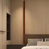 Panel de Pared de Madera de Roble Natural con Melamina, Decoración Integrada para Dormitorio Completo con Tira de Luz LED