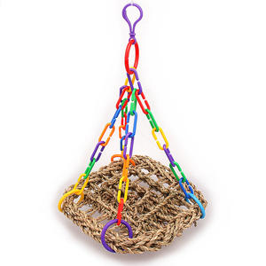 Amaca a Catena Arcobaleno per Pappagalli, Nido in Guscio di Cocco, Giocattoli con Pigne per Decorazione Gabbie di Allevamento di Pappagallini - Product Image 5