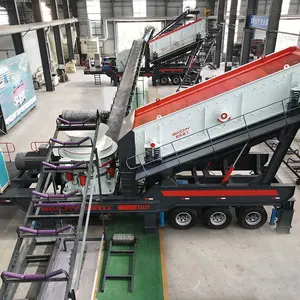 Wheel-Mounted Mobile Stone Crushing Station Price, Portable Granite Construction Waste Crushing Plant, Mobile Cone Crusher Plant