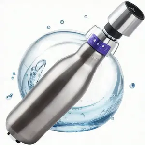 Garrafa de água inteligente lembrete para beber garrafa térmica de aço inoxidável com isolamento de temperatura digital de 500ml garrafa térmica de autolimpeza uv