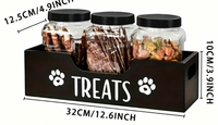 Caixa Organizadora de Petiscos para Animais de Estimação OEM ODM Personalizável com Etiqueta, em Madeira Maciça com Placa de Identificação, Estrutura de Madeira Versátil para Organização de Armários