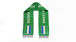 Bufandas de Borla con Bandera Nacional para Fanáticos del Fútbol, Productos Personalizados al por Mayor, Bufanda con Bandera de Sierra Leona - Product Image 3