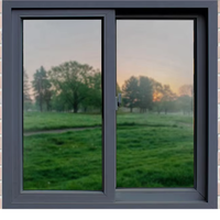 Ventanas Corredizas de Aluminio con Doble Acristalamiento de Diseño Moderno, Ventanas de Aleación de Aluminio Resistentes al Viento para Casa