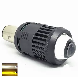 Farol de led para névoa h4 ba20d, luz auxiliar de cor dupla para motocicleta, sistema de iluminação