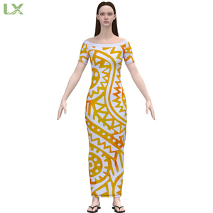 Impresión personalizada, tamaño, diseño de estilo vestidos de la isla del Pacífico mujeres micro Polinesia Mumu vestido conjunto diseño tropical Hawaiano - Product Image 3