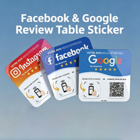Meilleures ventes transfrontalières : Carte d'avis NFC en acrylique avec évaluations étoilées et code QR pour autocollants de table et panneaux de menu