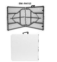 Usine En Gros Portable En Plein Air Banquet De Mariage 180cm Table Pliable Rectangulaire 6ft En Plastique Pliant Camping Table À Manger