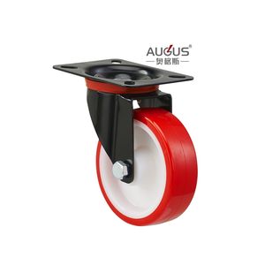 ล้อเลื่อนอุตสาหกรรมขนาด 3/4/5/6/8 นิ้ว สีแดง ผลิตจาก PP/PVC ราคาโรงงาน ราคาถูกจากจีน - Product Image 3