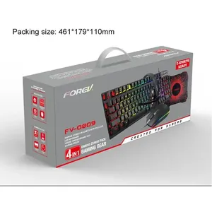 Ensemble de jeu mécanique filaire USB FV-Q809, 4 pièces, avec rétroéclairage RVB arc-en-ciel Luminor - Product Image 3
