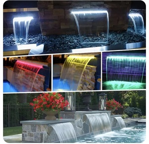 Emaux Water Descent Bottom Side Waterinlet <span class=keywords><strong>Piscine</strong></span> Cascade Fontaine DC 12V avec Bande LED et Télécommande - Product Image 6