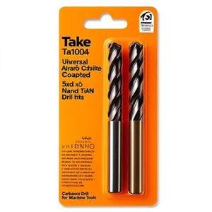 Foret universel en carbure Ttake Ta1004, revêtement Nano TiAlN, forets en carbure 5Xd - Product Image 2