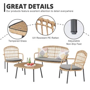 Modern Rattan Comfortable Outdoor Furniture for <b>Garden</b> <b>Sets</b> Farmhouse & Hotel Use - Product Image 4