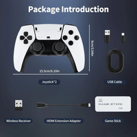 Console de jeu TV HD M15 4K 64 Go avec 20000 jeux intégrés, manettes sans fil 2,4 GHz pour PS1/SNES/FC/GBC/MD avec extension jusqu'à 256 Go