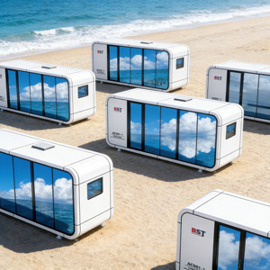 Cabina Modulare a Due Piani Resistente agli Uragani, Container per Hotel con Bagno, Prefabbricato <span class=keywords><strong>in</strong></span> <span class=keywords><strong>Acciaio</strong></span> - Product Image 5