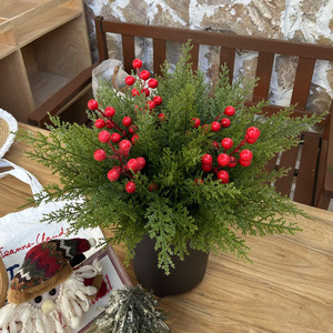 <b>Artificial</b> Cypress <b>Grass</b> Bundle 40cm High Simulation Leaves Floor Decor Outdoor Christmas Home Garden Decoration - Product Image 4