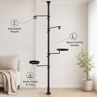 Porte-manteau d'intérieur moderne, tringle à tension métallique réglable, jardinière verticale suspendue, gain de place, décoration maison et jardin
