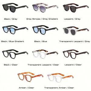 Gafas de Sol Redondas Retro con Marco Pequeño y Logotipo Personalizado al por Mayor, Protección UV400, Anti Luz Azul, con Remaches, Ovaladas, para Hombre y Mujer - Product Image 5