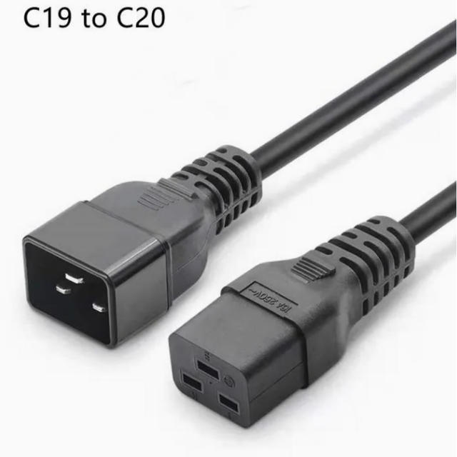50CM 1M 1.5M 2M 3M Male to Female IEC C19 C20 Cables 1MM 1.5MM 14AWG AC Power Extension Cord for PC Laptop Computer