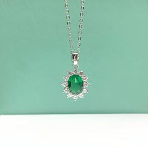 Thanh Lịch 925 Bạc Đầy Màu Sắc Đá Quý Đồ Trang Sức Mỹ <span class=keywords><strong>Set</strong></span> Bao Gồm Ngọc Lục Bảo Mặt Dây Chuyền Vòng Cổ Có Thể Điều Chỉnh Nhẫn Kim Cương Đám Cưới - Product Image 6