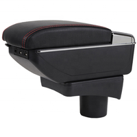 Console d'accoudoir en cuir PU noir pour Subaru Sambar 1999-2012 Kits d'intérieur de voiture japonaise à double couche coulissante 6 USB Design