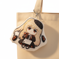 Porte-clés en forme de mini coussin personnalisé avec logo imprimé, motif dessin animé, cadeau, porte-clés en forme de coussin doux avec rembourrage en PP