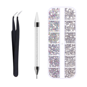 Stylo à points en cristal 3D en plastique, paillettes pour nail art, strass, double tête, stylo à points pour ongles, crayon avec <span class=keywords><strong>pince</strong></span> - Product Image 2