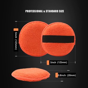 SPTA WF011 Tampon applicateur <span class=keywords><strong>de</strong></span> <span class=keywords><strong>cire</strong></span> en microfibre portable orange pour éliminer les traces <span class=keywords><strong>de</strong></span> peinture sans rayurer les surfaces - Product Image 2