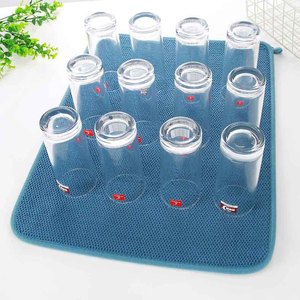 <b>Kitchen</b> Non-slip Draining Pad Quick Dry Tableware Placemat Microfiber Absorbent <b>Table</b> Placemat Non Heat Resistant - Product Image 3