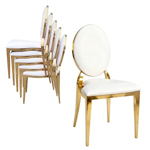Sillas Apilables Modernas de Acero Inoxidable Doradas para Banquetes, Eventos, Bodas, Apartamentos, Hoteles y Fiestas de Lujo - Product Image 1