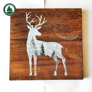 Panel de Madera Decorativo con Diseño de Ciervo Woodbuddy, 12x12 Pulgadas, Decoración Rústica para el Hogar, Fondo para Sala de Estar o Sofá - Product Image 5