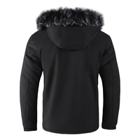 Manteau d'hiver pour homme, style Parker, décontracté, coupe-vent, en polaire, couleur unie, à capuche, en polyester, ODM
