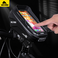 Bolsa para Bicicleta WILD MAN XT1, Impermeable, con Pantalla Táctil, para Manillar, MTB, Carretera, Funda para Teléfono, Accesorios para Bicicleta