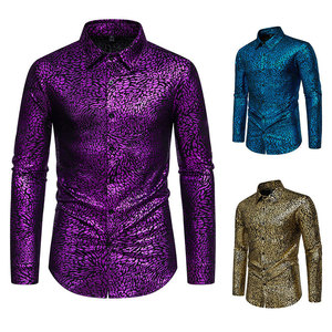 Camisa de Manga Larga para Hombre con Estampado de Leopardo y Detalles Bronceados, Estilo Moderno para Escenario, Nueva Colección Tks - Product Image 1