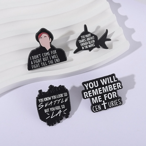 ロックンロールバンドエナメルピンカスタムミュージックソング歌詞引用バッジラペルブローチパンクジュエリーアクセサリーギフト - Product Image 2