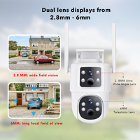 Caméra de sécurité Ubox 6MP à double objectif 2-en-1 étanche IP66 PTZ 4G LTE Batterie solaire CCTV sans fil Camara IP
