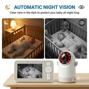KT412T 4" IPS Screen <b>WiFi</b> Baby Monitor 720P HD Wireless Video <b>Camera</b> 3000mAh Battery Long Range PTZ <b>Smart</b> App Babyphone - Product Image 5