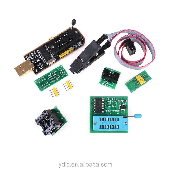 EEPROM Flash BIOS USB Programmer CH341A + SOIC8 Klip + 1.8V SPI Flash Memori SOP8 DIP8 Adaptor + SOIC8 Adaptor SOP8 untuk DIP8 Burner Kit